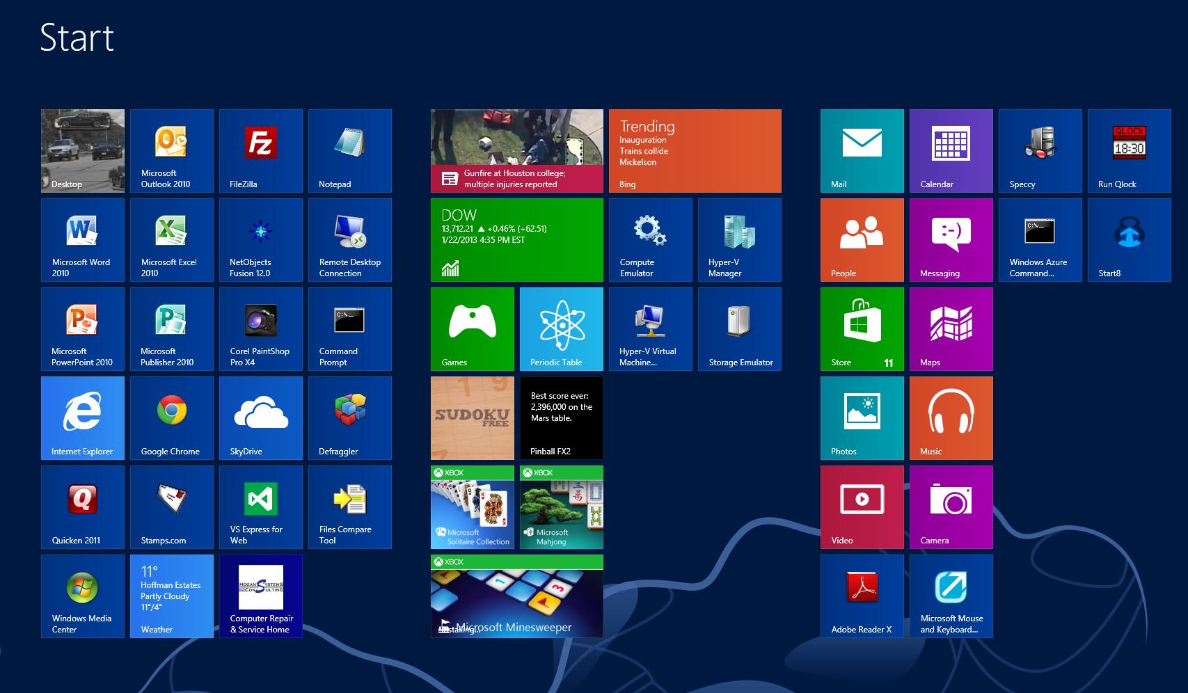 Windows 8 Start Screen